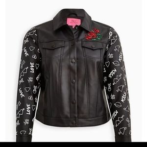 Betsey Johnson Embroidered Trucker Jacket